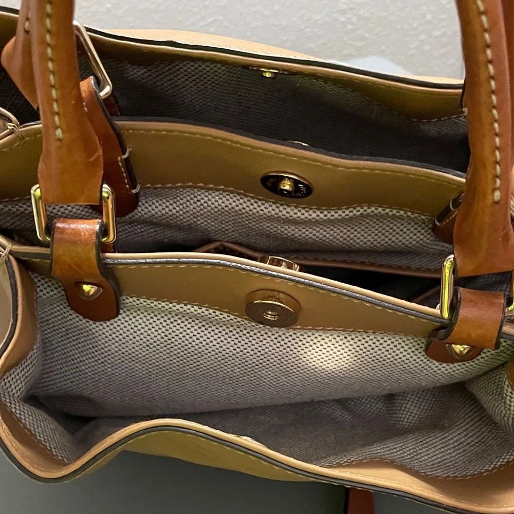 Dooney & Bourke Brown Leather Satchel - Picture 6 of 7